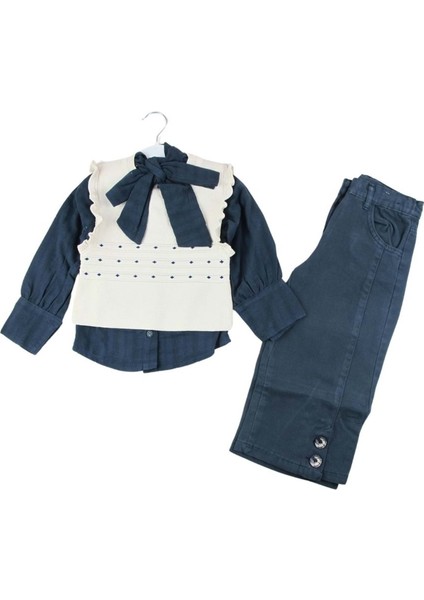 Sealy 12106 3-6 Yaş Kız Süveterli Takım - Lacivert