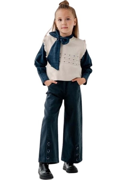 Sealy 12106 3-6 Yaş Kız Süveterli Takım - Lacivert fiyatları