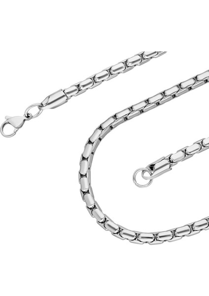 Erkek Çelik Kolye Yılan Snake Sırtı Model Yuvarlak
