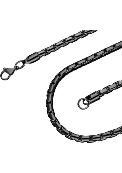 Erkek Çelik Kolye Yılan Snake Sırtı Model Yuvarlak