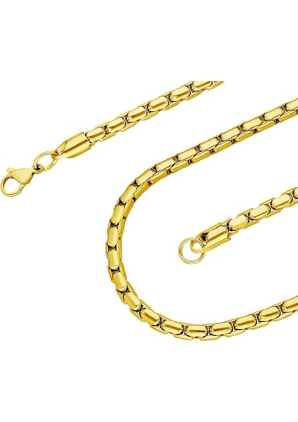 Erkek Çelik Kolye Yılan Snake Sırtı Model Yuvarlak