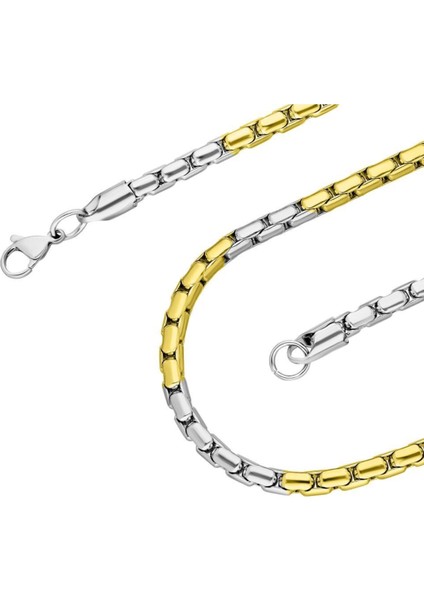 Erkek Çelik Kolye Yılan Snake Sırtı Model Yuvarlak