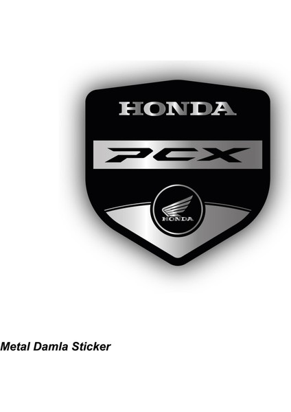 Honda Pcx Metal Damla Stıcker Etiket Modeli
