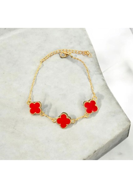 Cleef Kırmızı Bileklik Gold Marka Yonca fiyatları