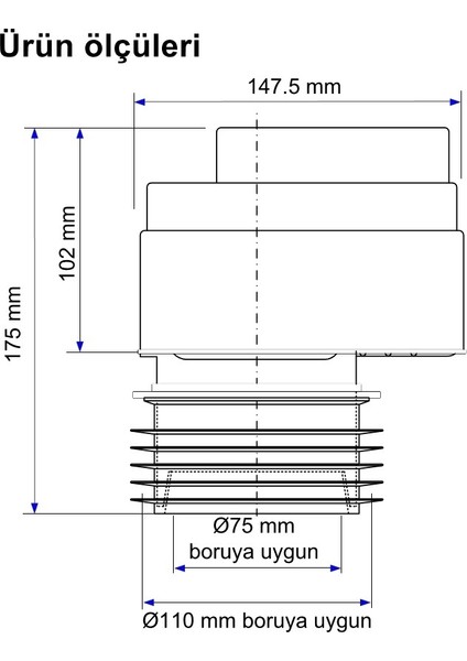 Maxi HC47 DN70lik DN100lük atık pis su otomatik hava alma valfi havalık şapkası cihazı - banyoda tuvalette yer süzgeci sifon gider ve duş kanalından kötü lağım ve kanalizasyon kokusu önleyici fırsatları