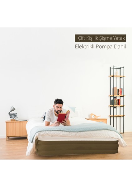 Çift Kişilik Şişme Yatak 210X152X42 cm + Elektrikli Pompa