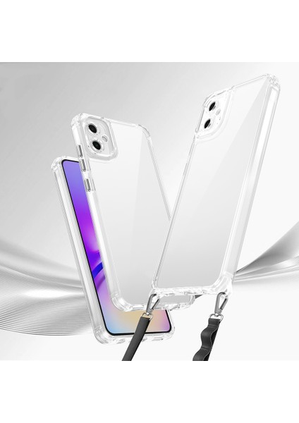 Galaxy A06 Uyumlu Kılıf Airbagli Takılabilir Askı Aparatlı Zore Snap Silikon Kapak-Şeffaf