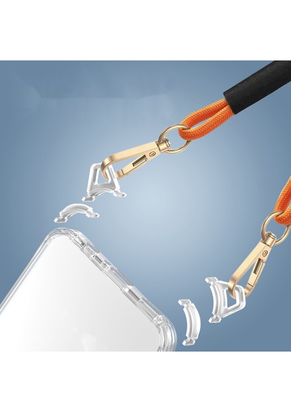Galaxy A06 Uyumlu Kılıf Airbagli Takılabilir Askı Aparatlı Zore Snap Silikon Kapak-Şeffaf