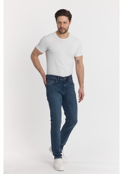 Erkek Açık Mavi Slimfit Kot Pantolon