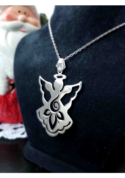 El Yapımı Özel Tasarım Melek Kolye 925 Ayar