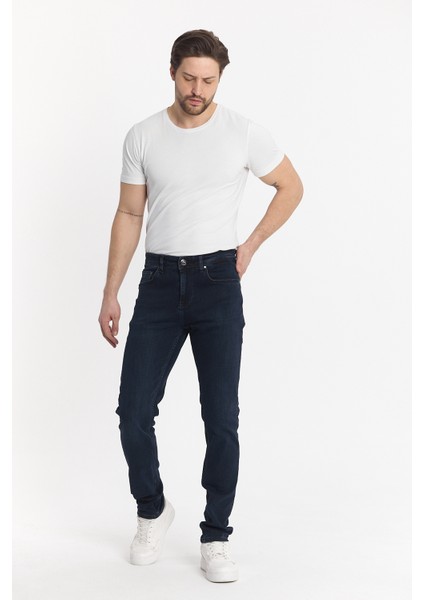 Erkek Lacivert Slimfit Kot Pantolon