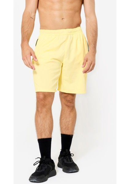 Domyos Spor Şortu - Fermuarlı Cepli - Pastel Sarı