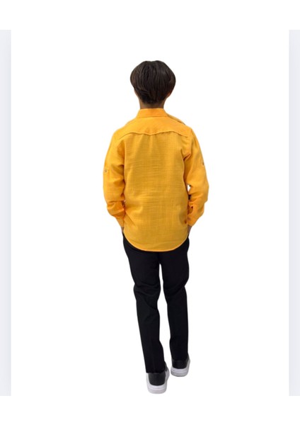 Erkek Çocuk Keten Gömlek