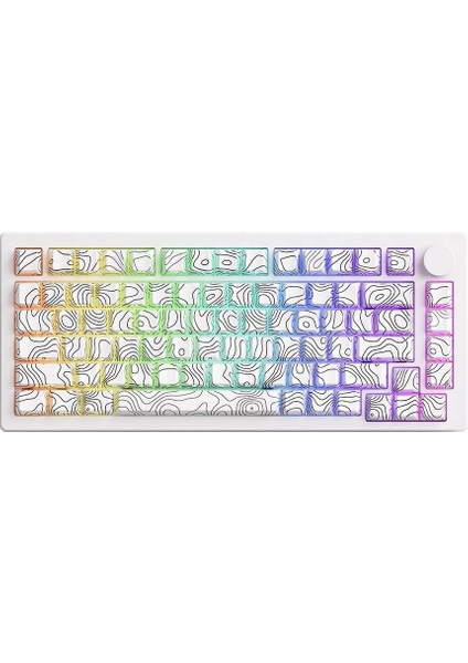 Monsgeek M1 V5 Contour Lines White Rgb Kablosuz Hotswap Mekanik Gaming Klavye
