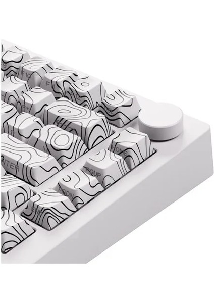 Monsgeek M1 V5 Contour Lines White Rgb Kablosuz Hotswap Mekanik Gaming Klavye