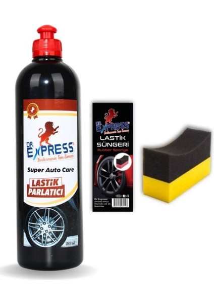 Lastik Parlatıcı Jel 500 ml Lastik Parlatma Süngeri Daha Kolay Uygulama Hızlı Sonuç Anında Etki