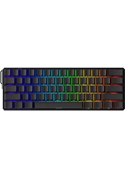 Monsgeek FUN60 Ultra Shine-Through Black Hall Effect Manyetik Switch Argb Kablosuz Hotswap Mekanik Gaming Klavye