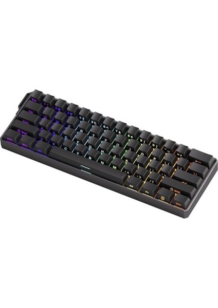 Monsgeek FUN60 Ultra Shine-Through Black Hall Effect Manyetik Switch Argb Kablosuz Hotswap Mekanik Gaming Klavye