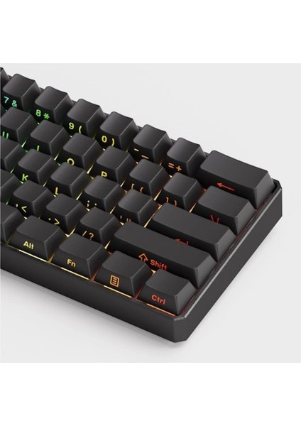 Monsgeek FUN60 Ultra Shine-Through Black Hall Effect Manyetik Switch Argb Kablosuz Hotswap Mekanik Gaming Klavye