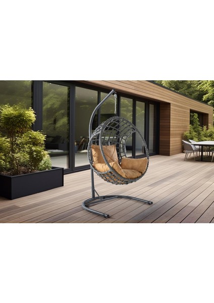 Galaxy Rattan Tekli Salıncak,sarı
