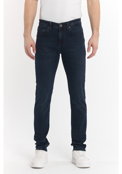 Erkek Koyu Mavi Slimfit Kot Pantolon fırsatları