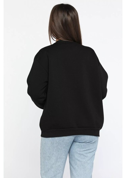 Kadın Bisiklet Yaka Üç Iplik Şardonlu Sweatshirt modelleri