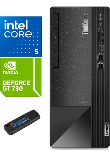 Thınkcentre Neo 50T Gen4 Intel İ5-12500 32GB 1tb SSD 4GB/GT730 Freedos Masaüstü Bilgisayar WG12JB005BTRF13+Zetta USB Bellek