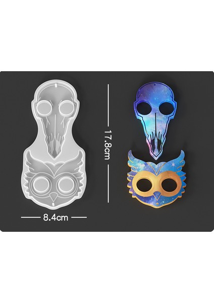 Epoksi Reçine Silikon Kalıp İthal / Baykuş Yüzü Anahtarlık Obje Silikon Kalıp HB5021-0083