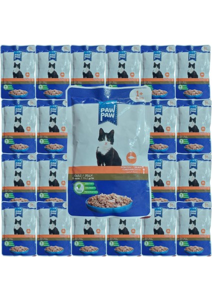 Paw Paw Jöle Içinde Somonlu Yaş Kedi Maması 85 gr x 24 Adet