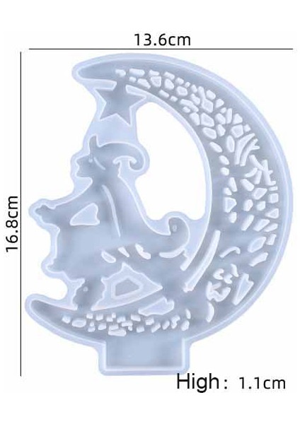 Epoksi Reçine Silikon Kalıp İthal / Hilal Figür Kapı Süsü Obje Taş Tozu Silikon Kalıp HB6021-0097