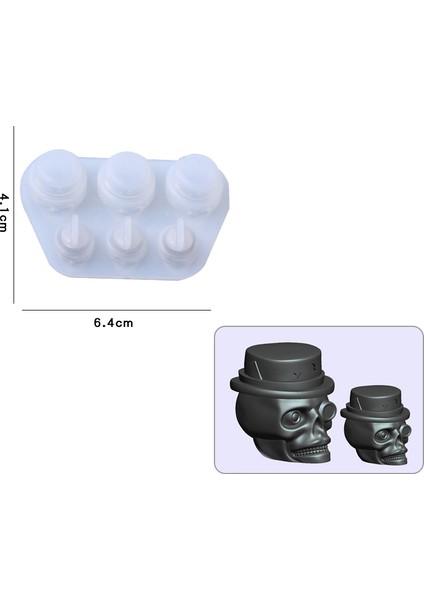 Epoksi Reçine Silikon Kalıp İthal / Şapkalı Kuru Kafa Bileklik Obje Silikon Kalıp HB3021-0043