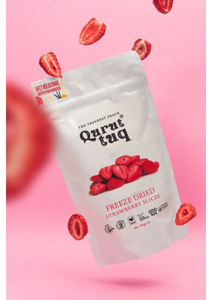 Freeze Dried Çıtır Dilim Çilek Cipsi 20 gr Şeker İlavesiz