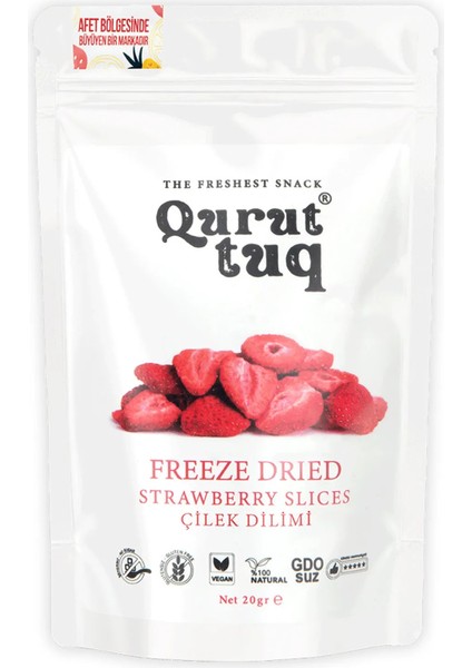 Freeze Dried Çıtır Dilim Çilek Cipsi 20 gr Şeker İlavesiz
