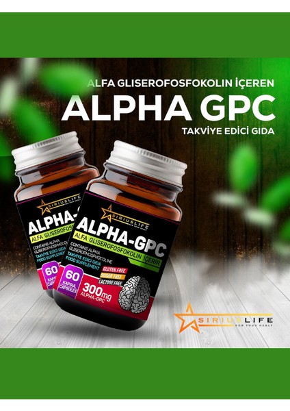 Sirius Life Sirius Alpha Gpc Gliseril Fosforilkolin 300 Mg 60 Kapsül 3 Adet (Hafıza Güçlendirme)