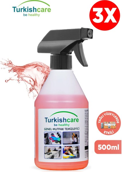 Genel Mutfak Temizleyici Sprey 500 Ml. Üçlü Set