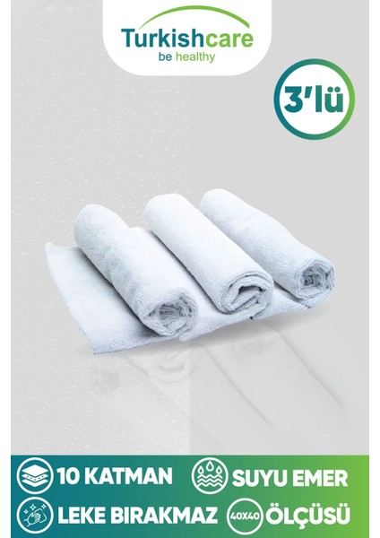 3’lü Ithal Mikrofiber Sihirli Bez Seti Cam Mutfak Ve Oto Temizlik Bezi