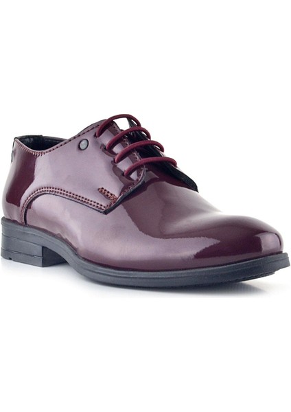 Bordo Rugan Bağcıklı Metal Detaylı Oxford Çocuk Klasik Ayakkabısı