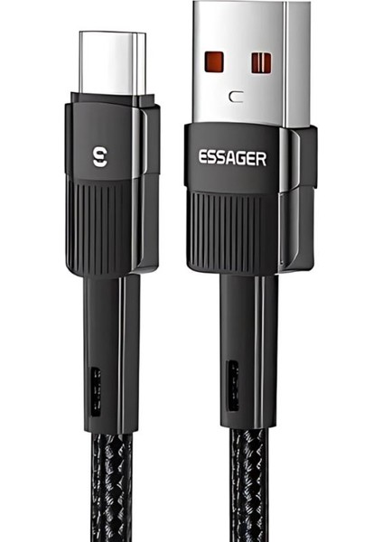 1 Metre 7A 66W USB To Type-C Süper Hızlı Şarj ve Data Kablosu Süper Dayanıklı Akım ve Isı Korumalı
