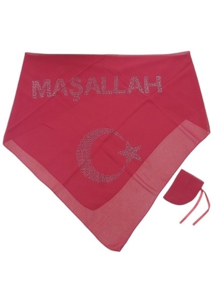 Sünnet Örtüsü Inci Maşallah Yazılı Kırmızı