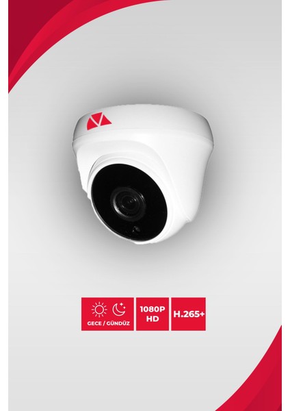 1 Kameralı Dome Kare 1 İç Kamera Set 250 GB HDD Full Hd Gece Görüşlü Güvenlik Kamerası Sistemi modelleri