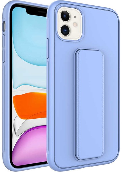 Apple iPhone 12 Uyumlu Qstand Kapak-Lila