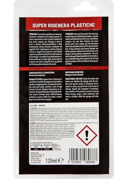 Tornado - Extreme Plastik Yenileyici Siyah 125 ml fiyatları