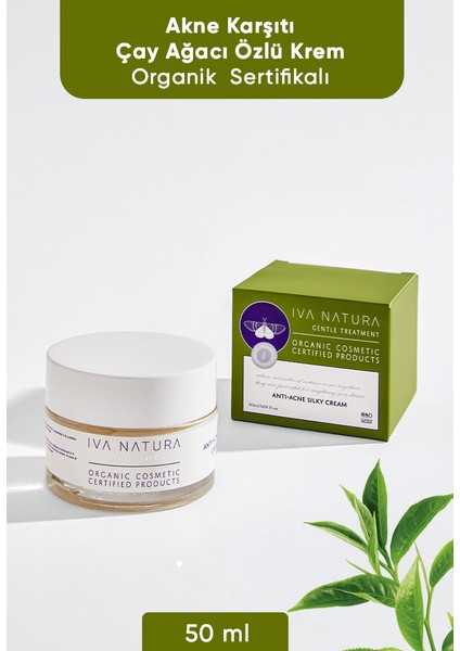Organik Krem Çay Ağacı Yağı ve Kara Kafes Otu Özlü 50 ML