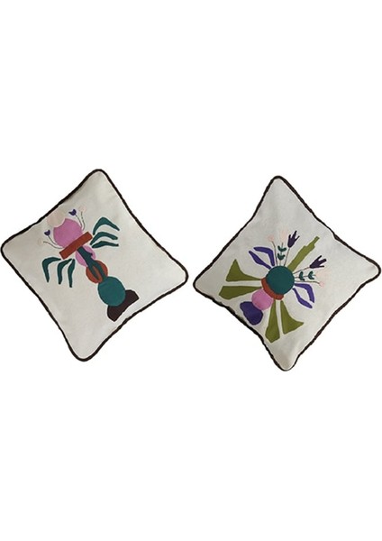 Ağacı Aplike Ikili Yastık Kılıfı
