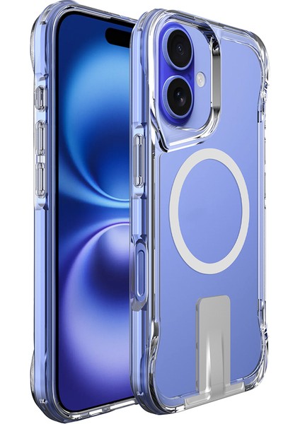 Apple iPhone 16 Pro Kılıf Şeffaf Köşe Korumalı Ipli Boyun Askılı Kapak (X-Rop)