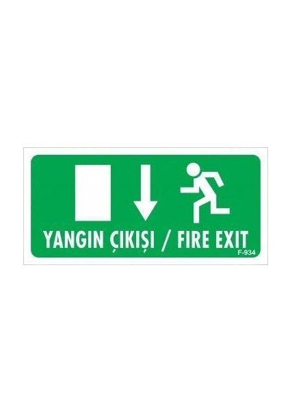 Yangın Çıkışı Yön Levhası / Fıre Exıt F-934 - 5 Adet