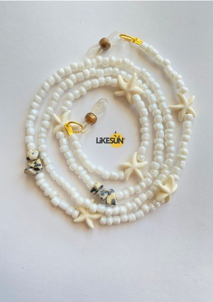 Benekli Mercan Gözlük Askısı Gözlük Ipi Antikayıp Gözlük Zinciri (Çift Dolama Kolye)