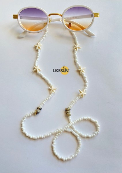 Benekli Mercan Gözlük Askısı Gözlük Ipi Antikayıp Gözlük Zinciri (Çift Dolama Kolye) fiyatları