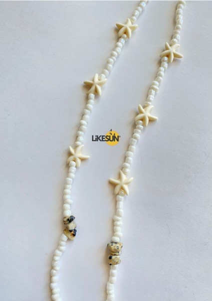 Benekli Mercan Gözlük Askısı Gözlük Ipi Antikayıp Gözlük Zinciri (Çift Dolama Kolye) modelleri