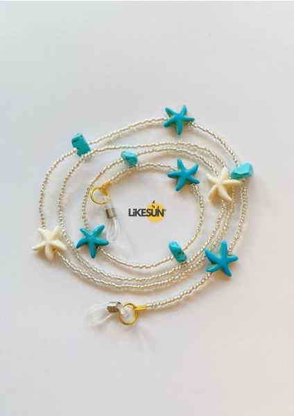 Firuze Turkuaz Doğaltaş Gözlük Askısı Gözlük Ipi Antikayıp Gözlük Zinciri (Çift Dolama Kolye) fiyatları